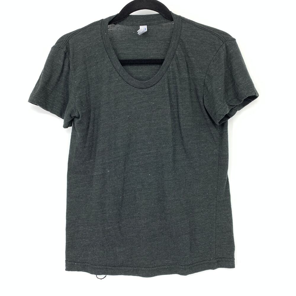 American Apparel The Track Shirt T-Shirt Womens Sz Medium Dark Gray Short Sleeve